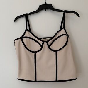 Stylish Cream and Black Tank Top